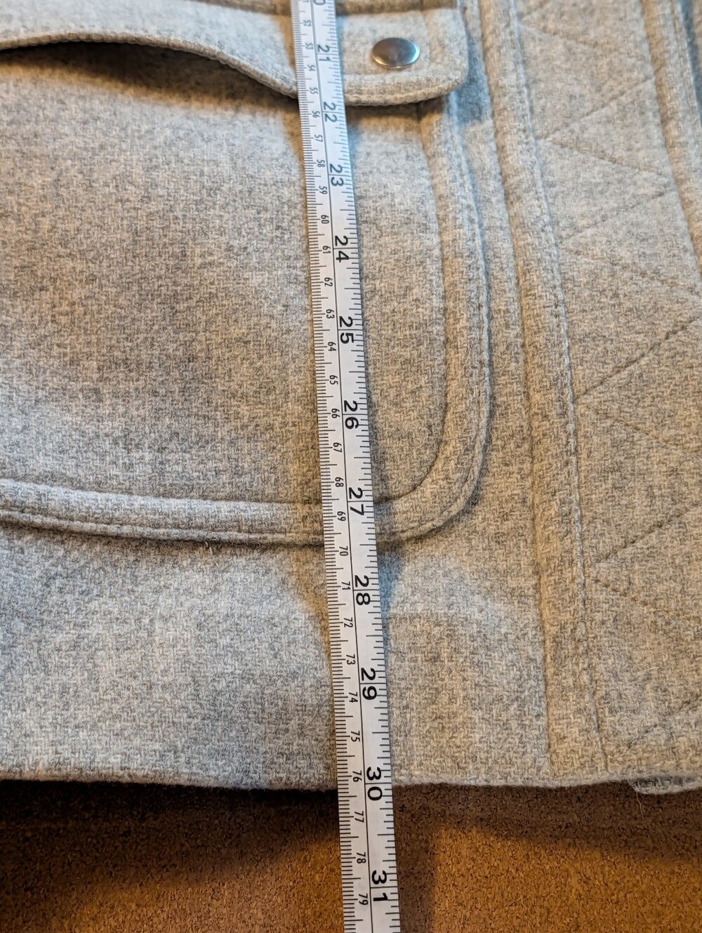 J. Crew Chateau Parka Italian Wool Stadium Cloth Light Gray Hooded A-Line Sz 2P. - Picture 5 of 13
